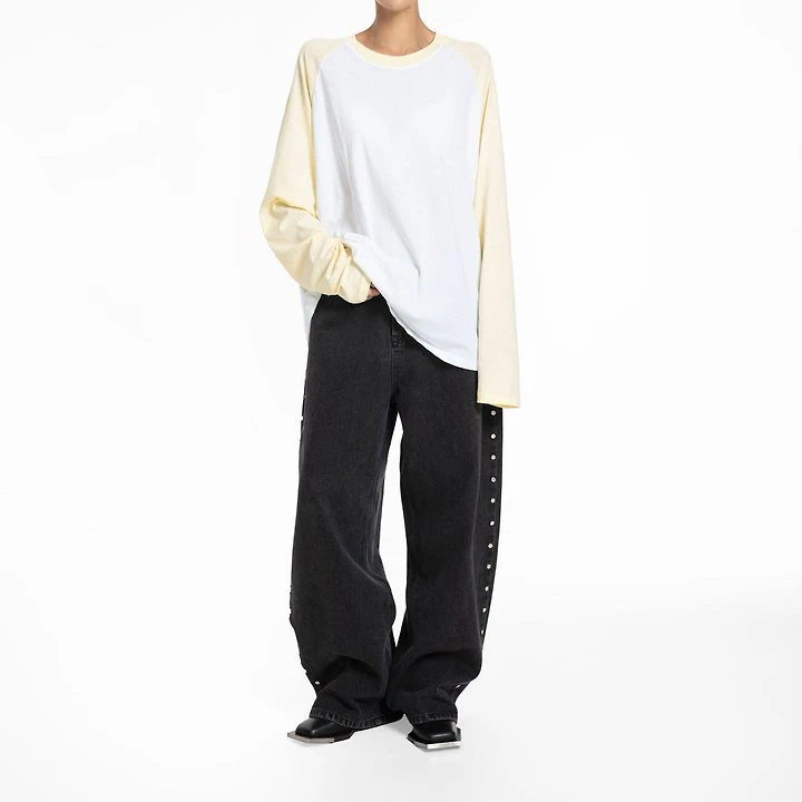 Contrast Raglan Long-Sleeve T-Shirt by Paper Moon for Women - view 4