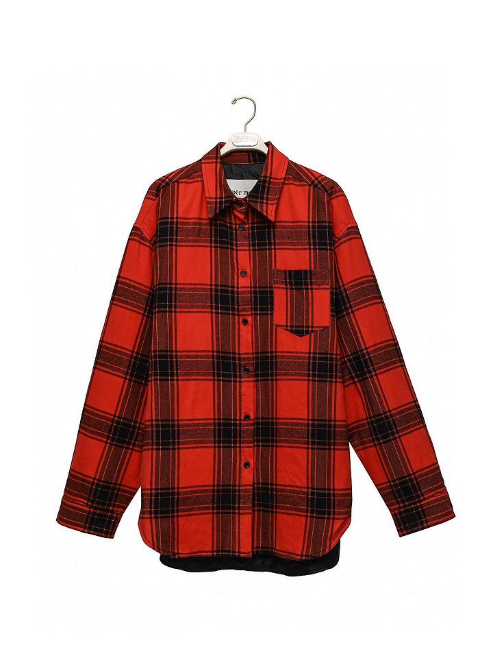 Oversized Flannel Checked Quilted Button Down by Paper Moon for Women - view 4