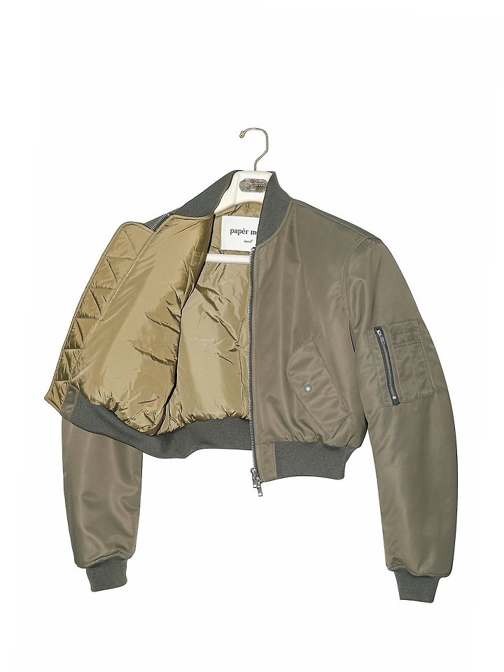 Square Shoulder Padded Cropped Bomber Jacke by Paper Moon for Women - view 8