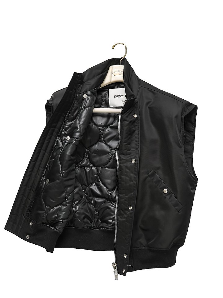 Oversized Padded Shoulder Bomber Vest by Paper Moon for Women - view 8