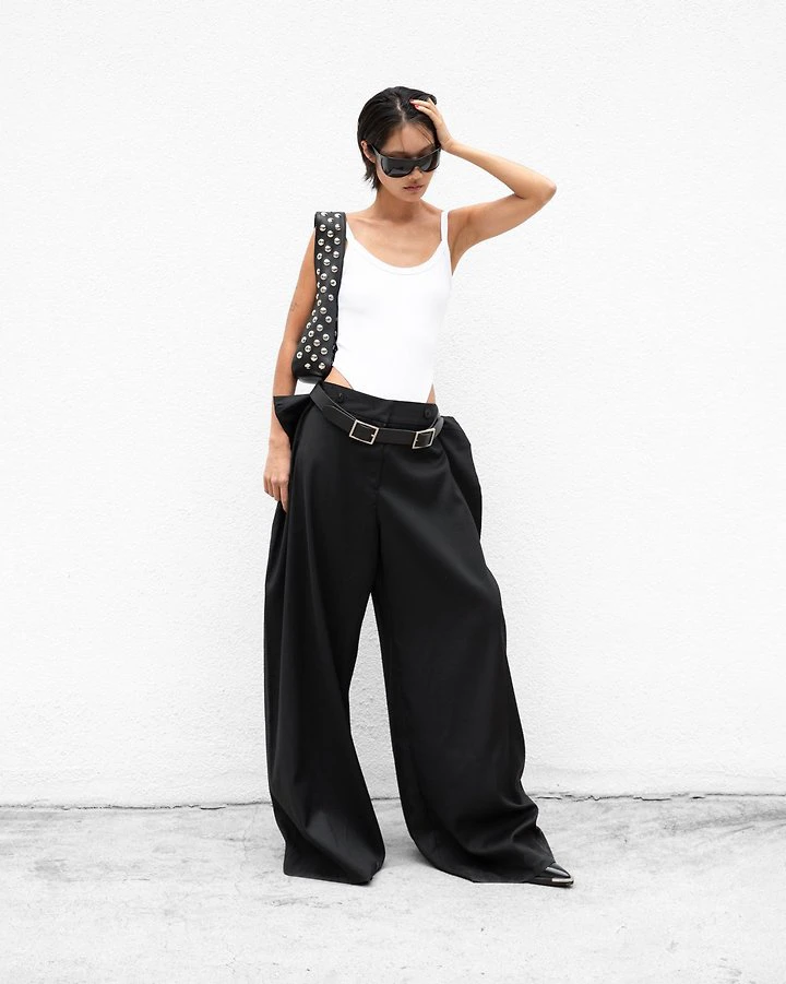 LUX Squared Double Wrap Wide Detail Trousers by Paper Moon for Women - view 1
