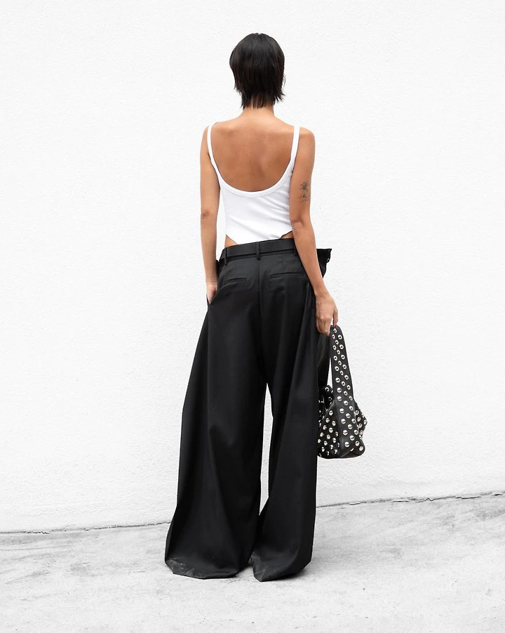 LUX Squared Double Wrap Wide Detail Trousers by Paper Moon for Women - view 3