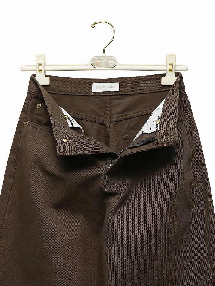 Color Point Wide Cotton Twill Trousers by Paper Moon for Women - view 9
