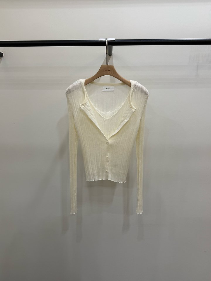 Sleeveless Cardigan Knit by Person for Women - view 1