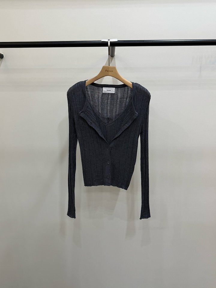Sleeveless Cardigan Knit by Person for Women - view 3