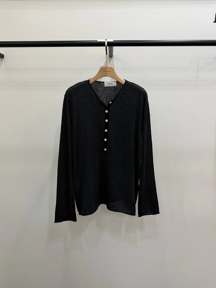 Henley Neck Button Knit by Person for Women - view 2