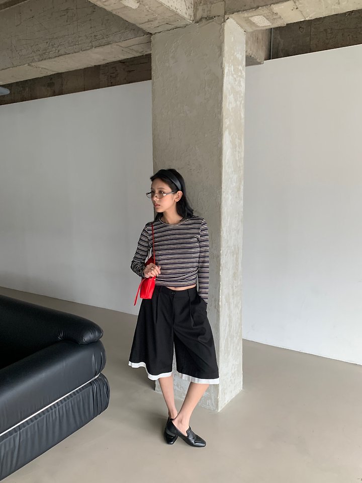 Color Block Bermuda Pants by Person for Women - view 8
