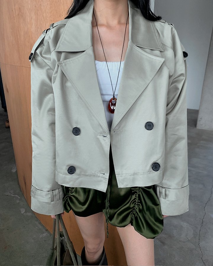 Short Trench Jacket by Person for Women - view 10