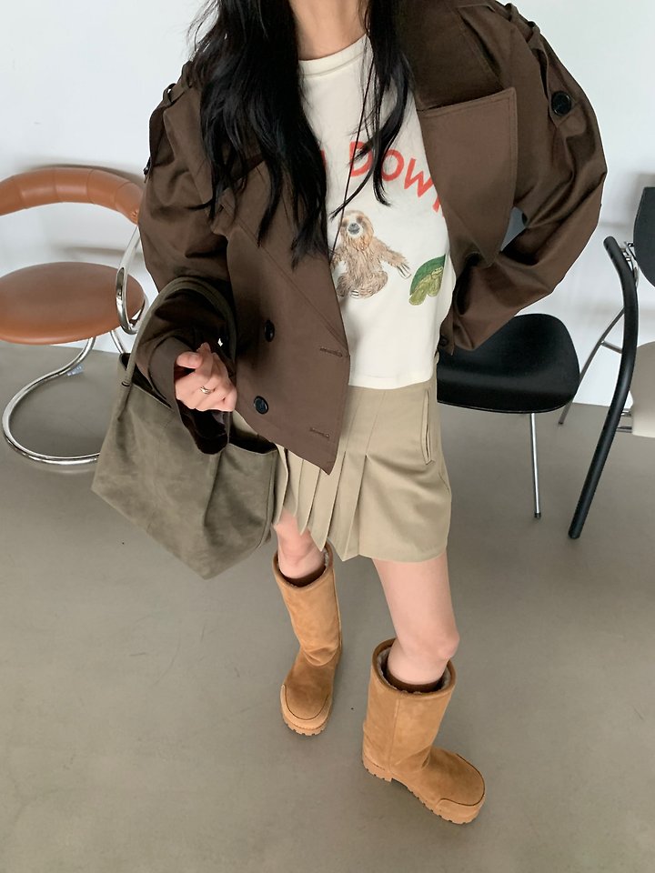 Short Trench Jacket by Person for Women - view 12