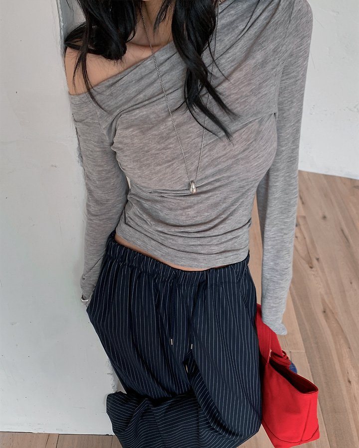 Asymmetric Drape Tee by Person for Women - view 12