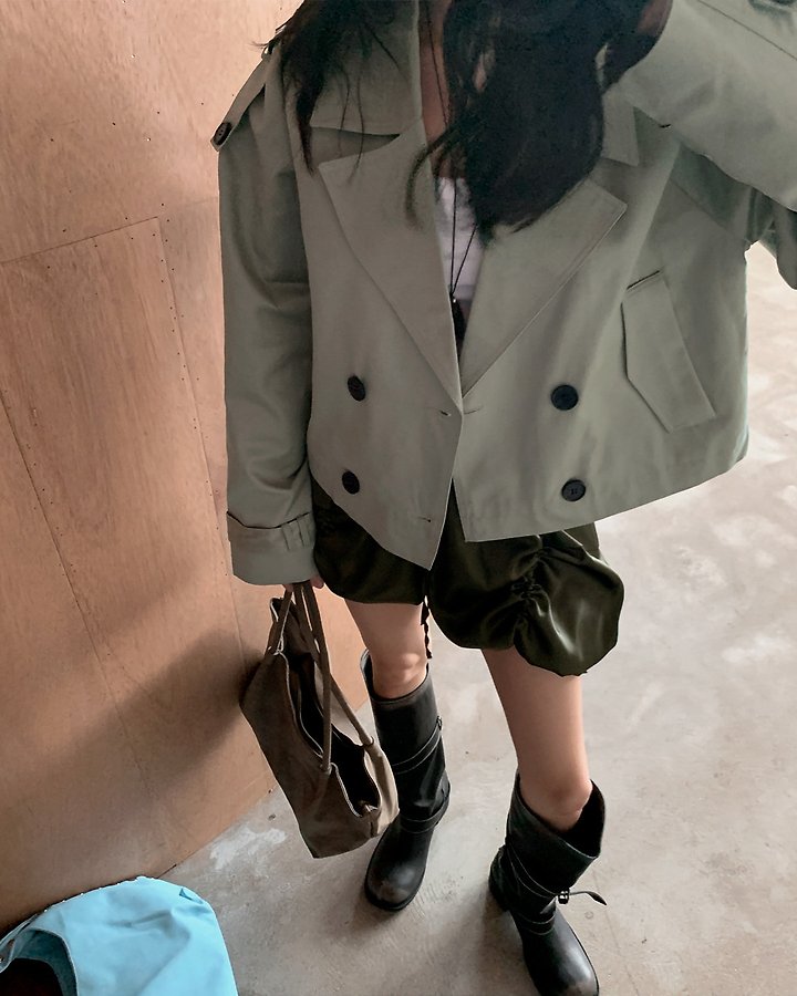 Short Trench Jacket by Person for Women - view 9