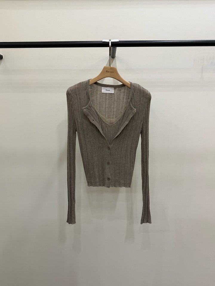 Sleeveless Cardigan Knit by Person for Women - view 2