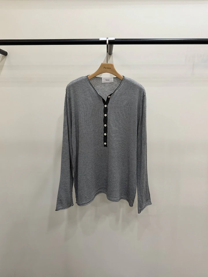 Henley Neck Button Knit by Person for Women - view 1