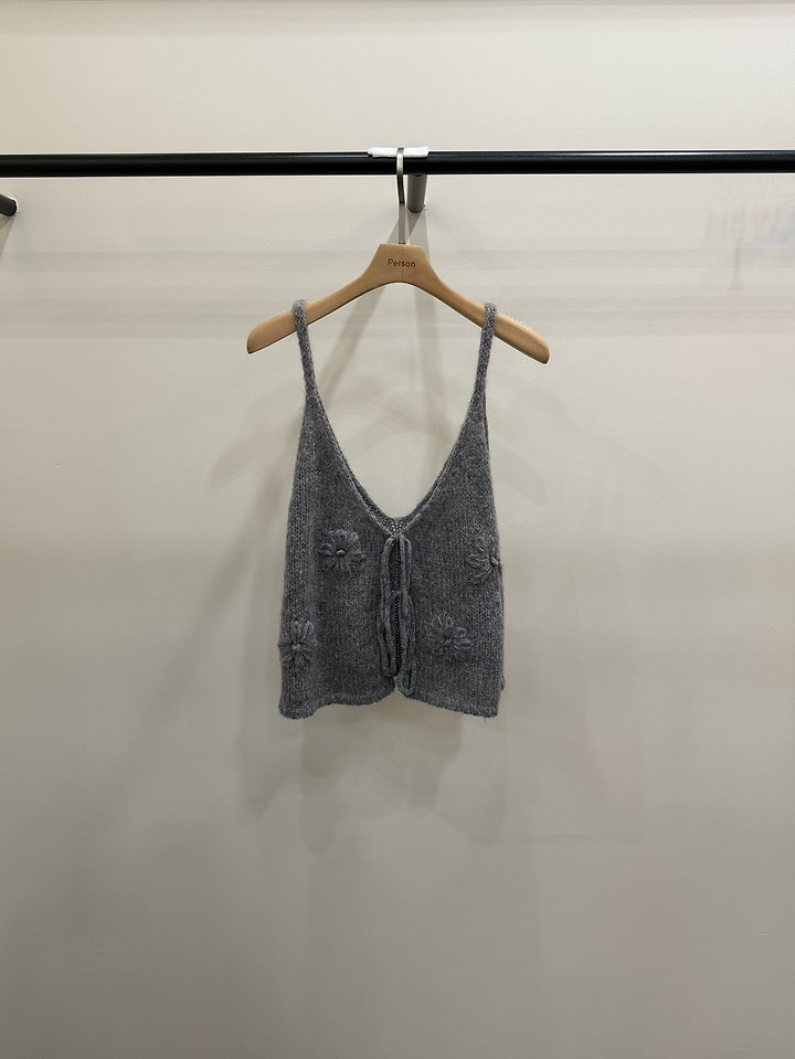 Flower Sleeveless Knit Vest by Person for Women - view 4
