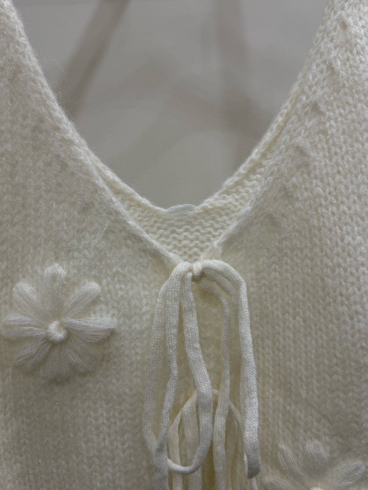 Flower Sleeveless Knit Vest by Person for Women - view 6