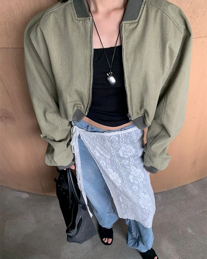 Pigment Wash Bomber Jacket by Person for Women - view 9