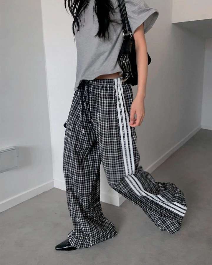 Check Tape Long Pants by Person for Women - view 12