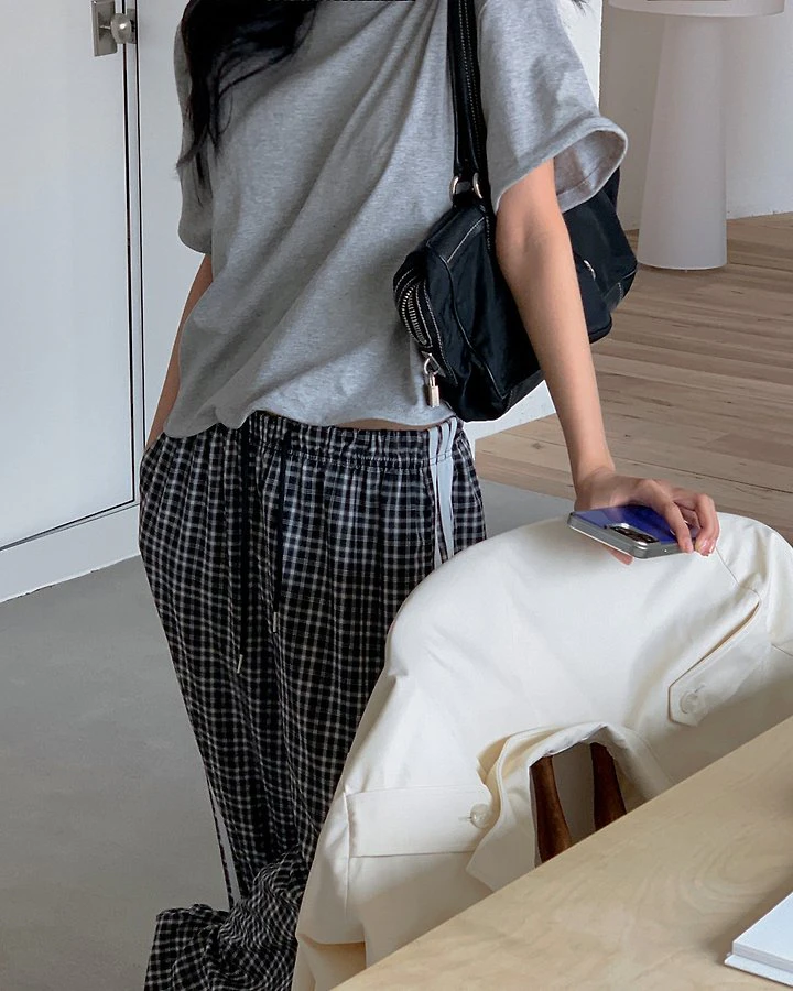 Check Tape Long Pants by Person for Women - view 8
