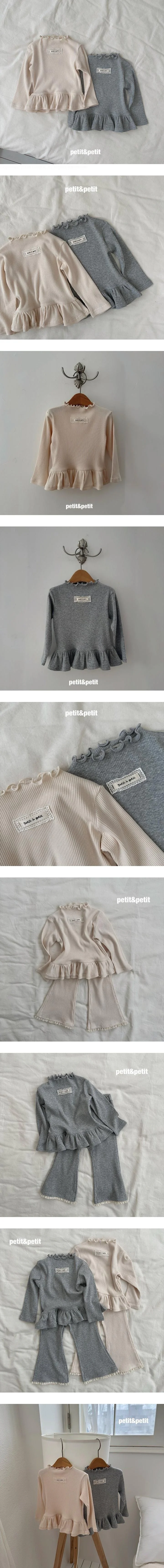 Mild Rib Frill Tee by Petit & Petit for Child - view 1