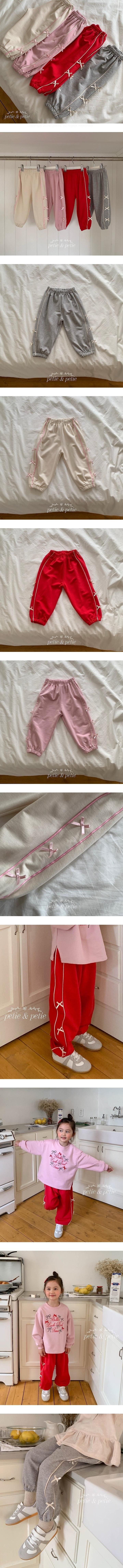 Line Ribbon Jogger Pants by Petit & Petit for Child - view 1
