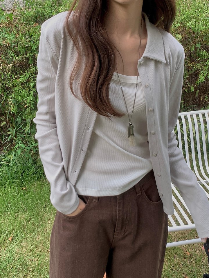 Duxe Collar Cardigan by Pomelo for Women - view 4