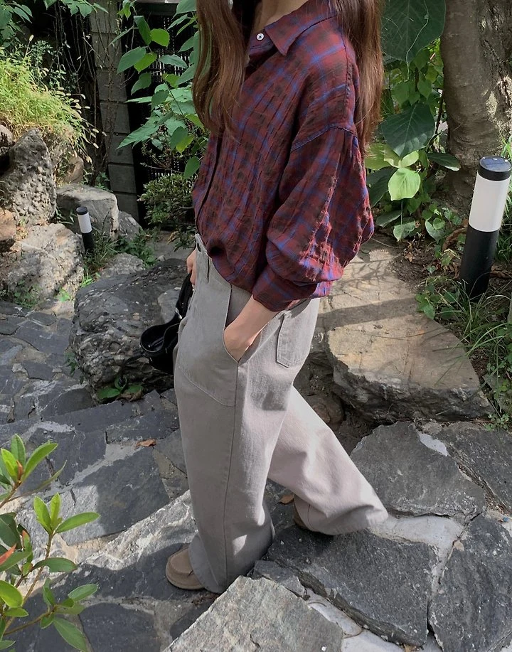 Autumn Check Shirt by Pomelo for Women - view 5