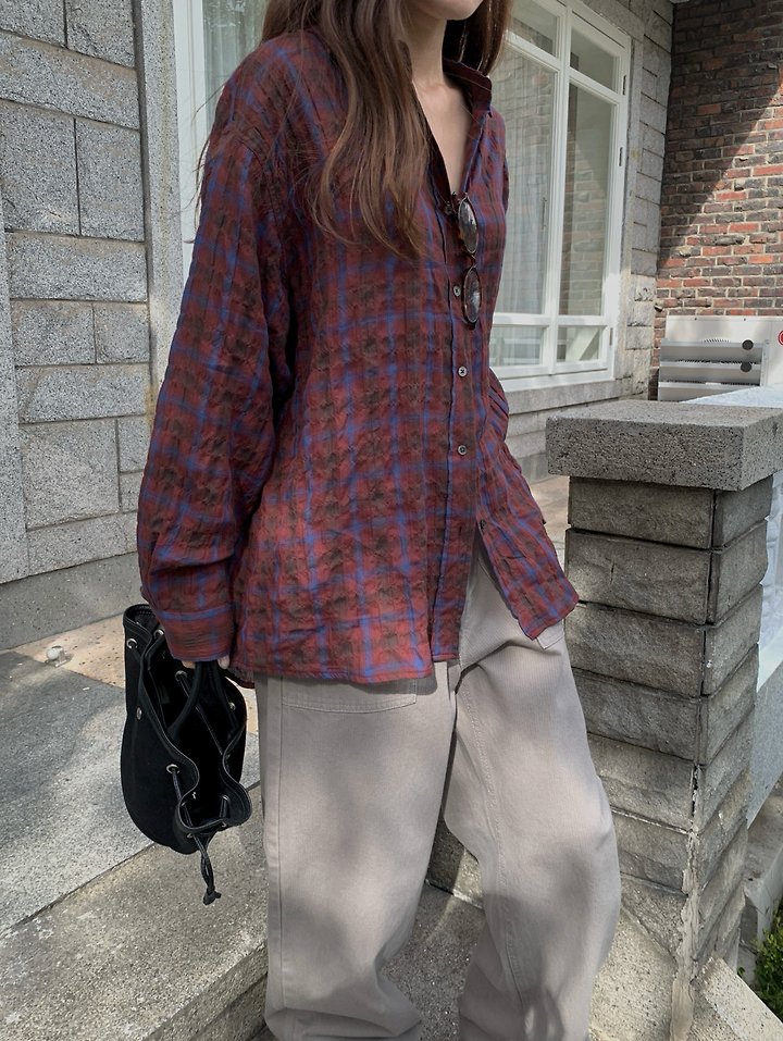 Autumn Check Shirt by Pomelo for Women - view 9