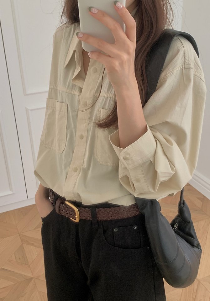 Snap Slit Shirt by Pomelo for Women - view 1