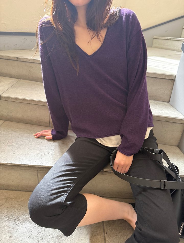 Deep V-neck Knit Pullover by Pomelo for Women - view 6