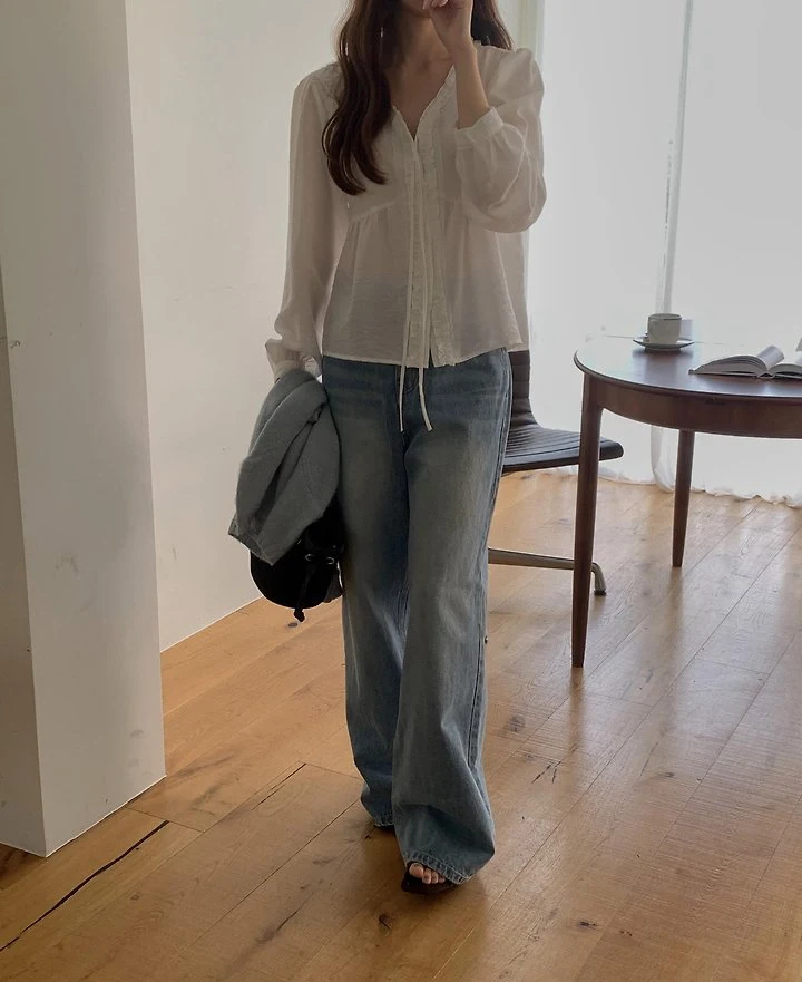Link Washing Denim Pants by Pomelo for Women - view 6
