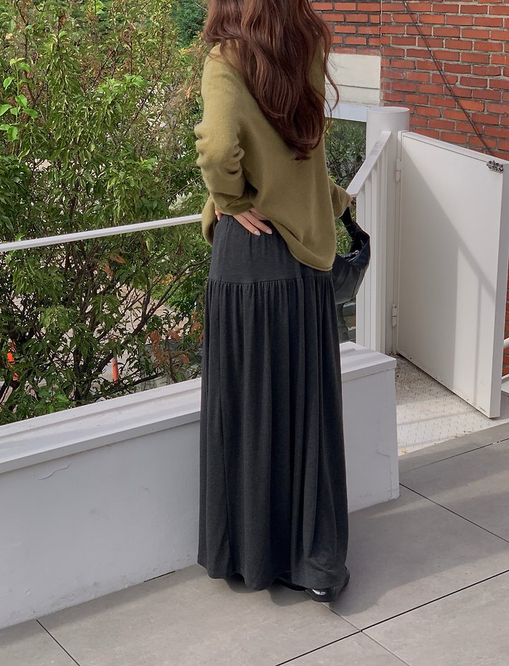 Shirring Long Skirt by Pomelo for Women - view 3