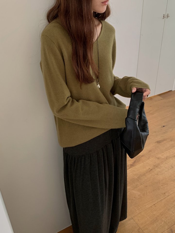 Cashmere V-neck Knit Pullover by Pomelo for Women - view 6