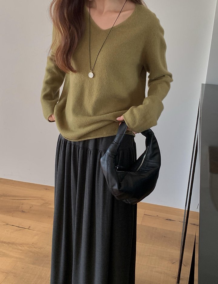 Cashmere V-neck Knit Pullover by Pomelo for Women - view 8