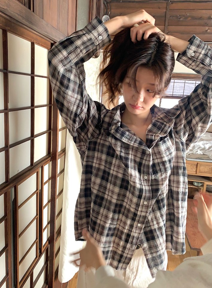 Glen Check Shirt by Pomelo for Women - view 3