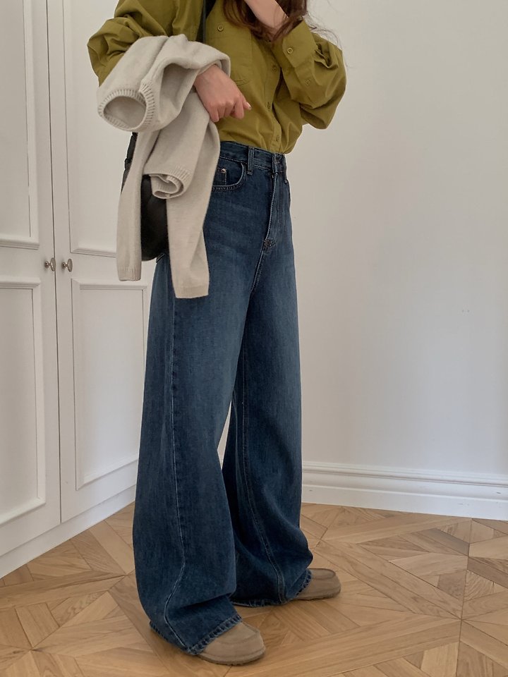 Core Deep Denim Pants by Pomelo for Women - view 2