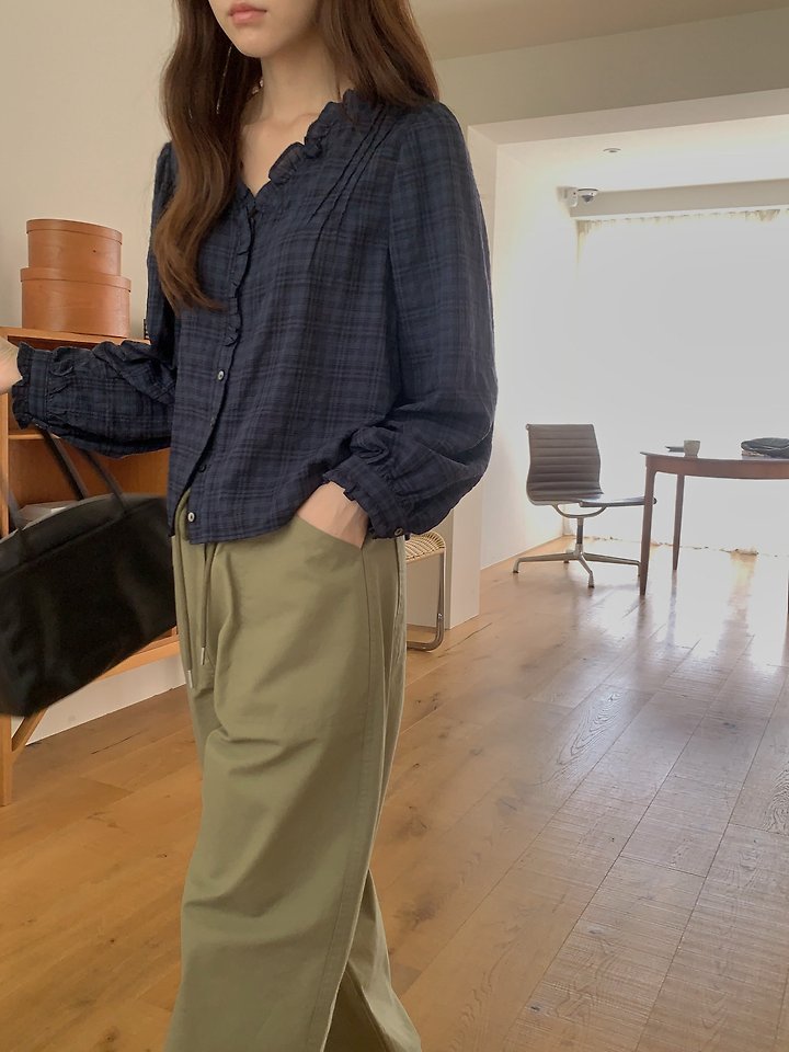 Rumy Check Blouse by Pomelo for Women - view 11