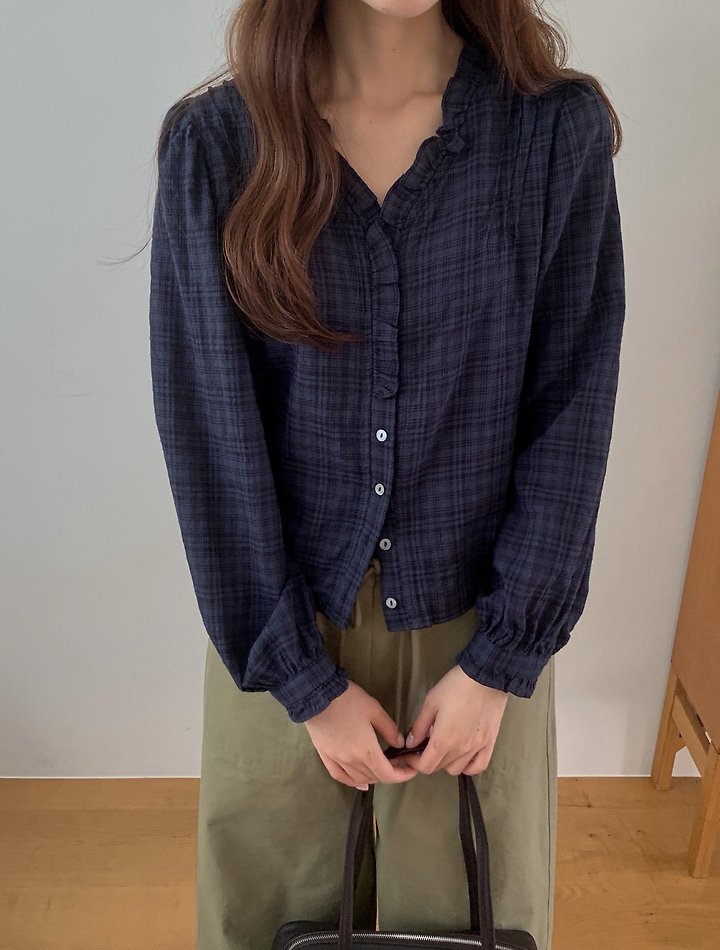Rumy Check Blouse by Pomelo for Women - view 9