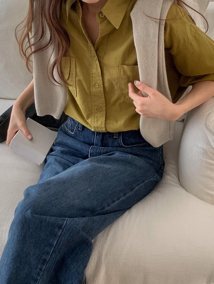 Cotton Washing Shirt by Pomelo for Women - view 5