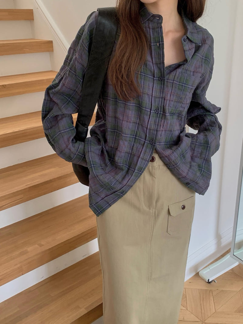 Glen Check Shirt by Pomelo for Women - view 12