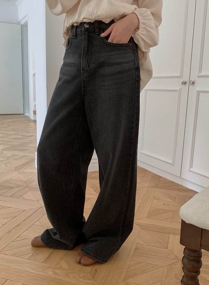 Ash Wide Denim Pants by Pomelo for Women - view 5