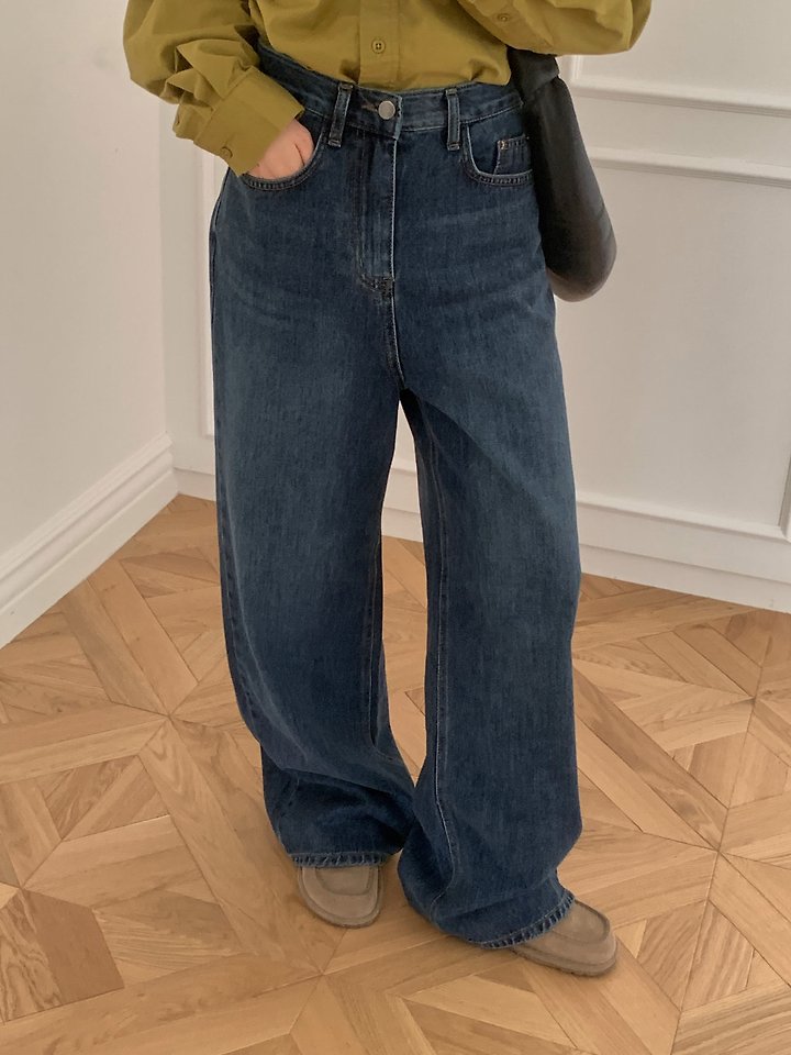 Core Deep Denim Pants by Pomelo for Women - view 4