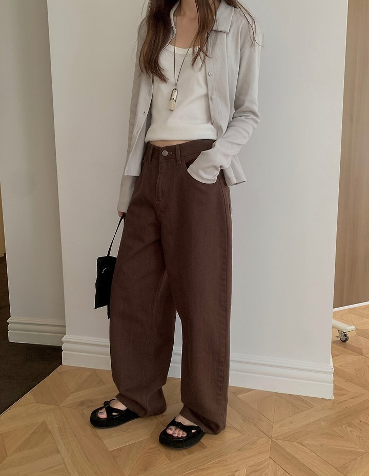 Texture Denim Pants by Pomelo for Women - view 4