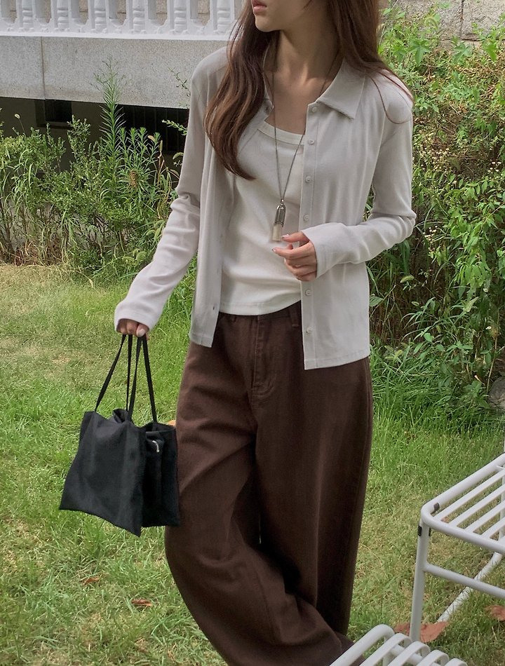 Duxe Collar Cardigan by Pomelo for Women - view 3