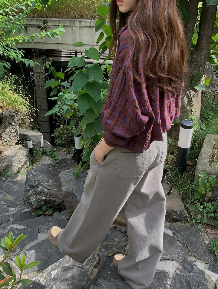 Autumn Check Shirt by Pomelo for Women - view 4