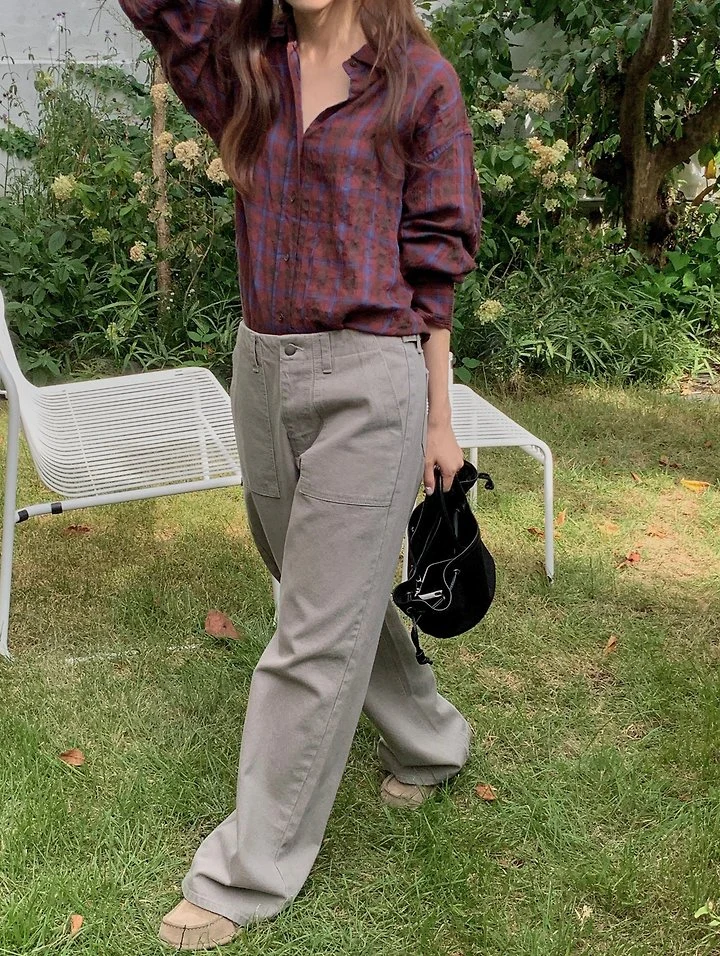 Autumn Check Shirt by Pomelo for Women - view 6