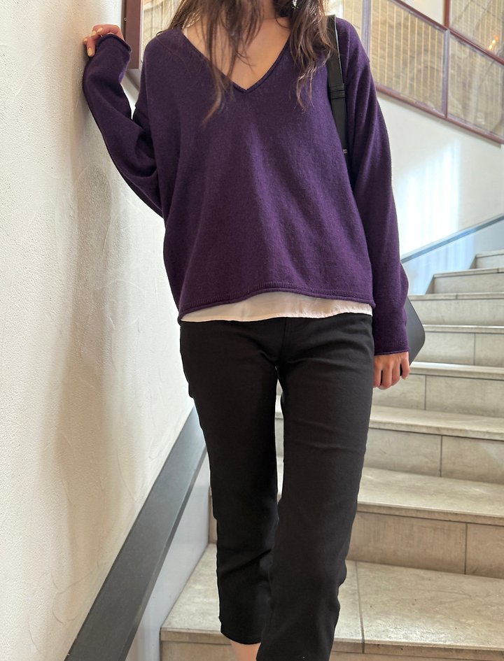 Deep V-neck Knit Pullover by Pomelo for Women - view 11