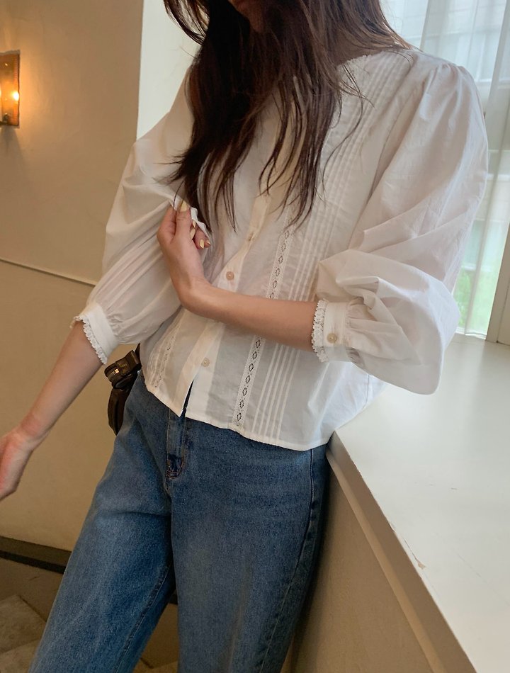 Tone Lace Blouse by Pomelo for Women - view 10
