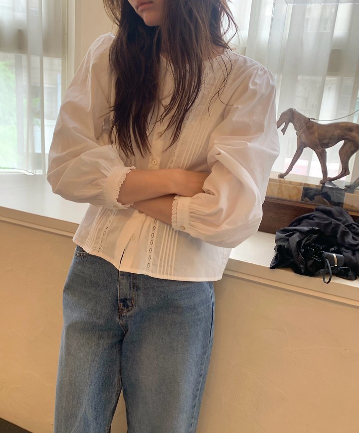 Tone Lace Blouse by Pomelo for Women - view 8