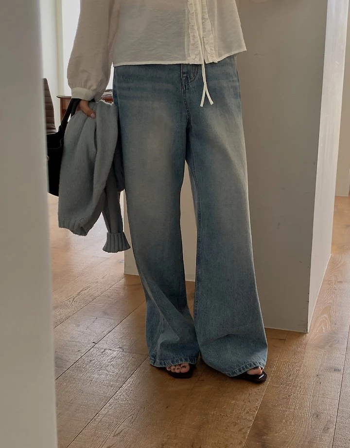 Link Washing Denim Pants by Pomelo for Women - view 7