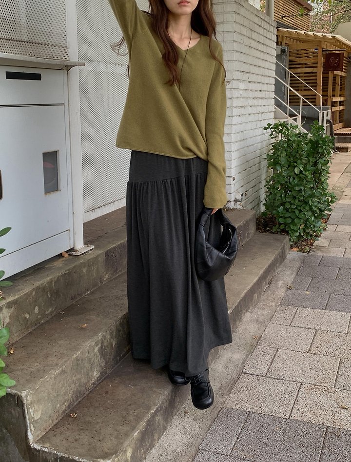 Shirring Long Skirt by Pomelo for Women - view 4